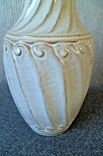 Mid Century Carstens Tonnieshof West German Lava Vase 7222 - 30 cm weiß braun - Bild 6 von 14