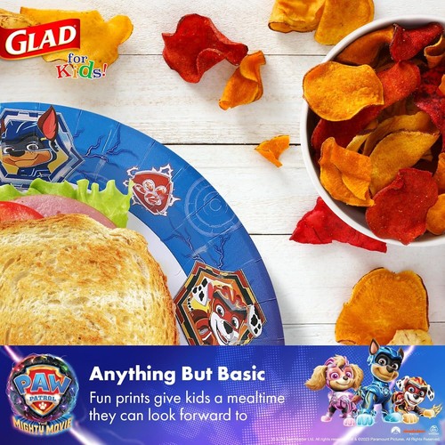 Glad for Kids PAW Patrol Shields Design 8.5” Paper Plates | PAW Patrol Paper - Imagen 4 de 7