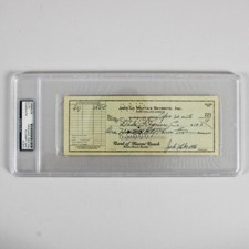 Jake LaMotta Signed Check - COA PSA/DNA