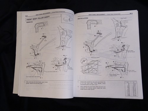 Toyota MR2 T-Bar Roof Repair Manual Supplement Collision Damage 1987 1988 1989 - Picture 9 of 10
