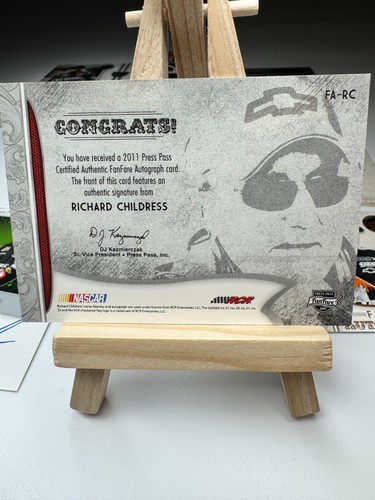 Tarjeta firmada Richard Childress PASE DE PRENSA FANFARRIA PAQUETE TIRADO NASCAR #13/80 HOFer - Imagen 2 de 2