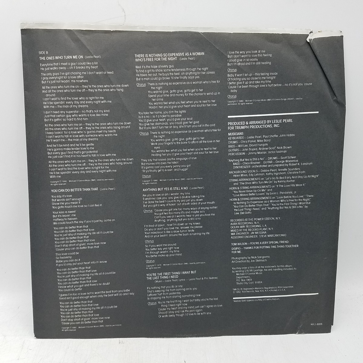 Leslie Pearl WORDS & MUSIC RCA NFL1-8006 Vinyl LP Album | eBay