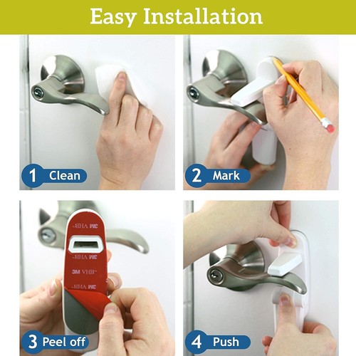 Door Lever Lock (1 Pack) Prevents Toddlers from Opening Doors. 3.25" L * 1.5" W - Picture 4 of 7