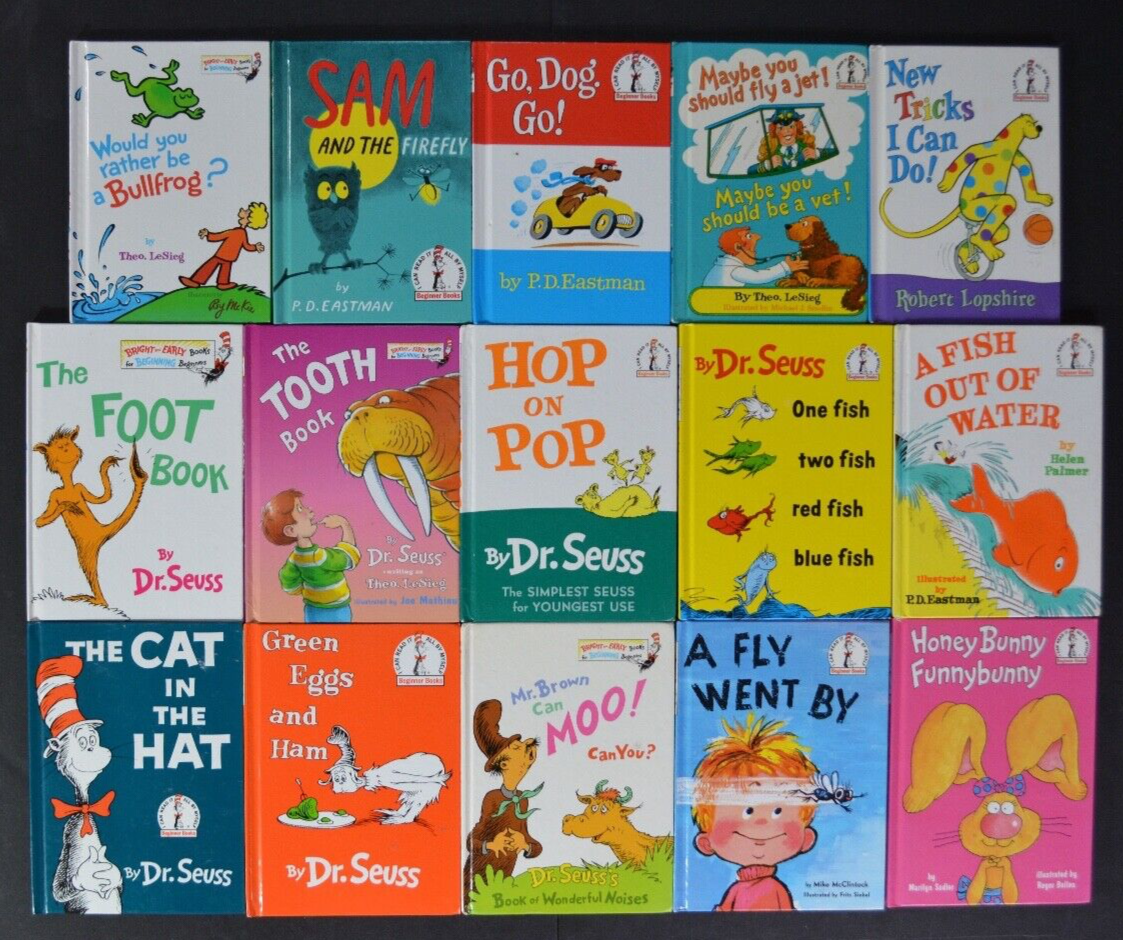 Lot 15 BEGINNER BOOKS & BRIGHT & EARLY DR. SEUSS BOOKS Fish Cat in