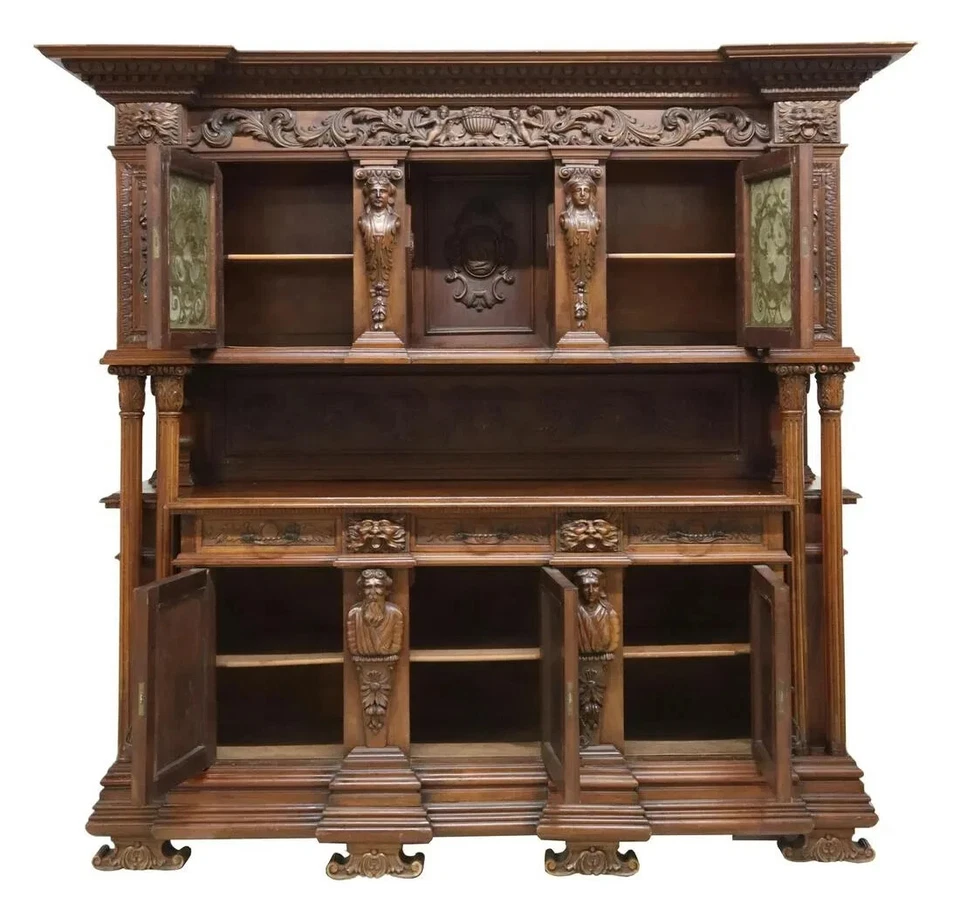 Борт, монументальный, тонкая резьба, возрождение эпохи Возрождения, орех, E. 1900-е - Изображение 3 из 4