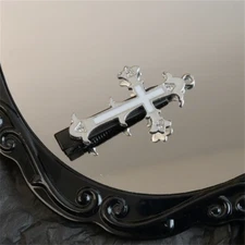 Gothic Diamond Cross Shaped Hair Clips Retro Punk Styles Bangs Duckbill Barrette