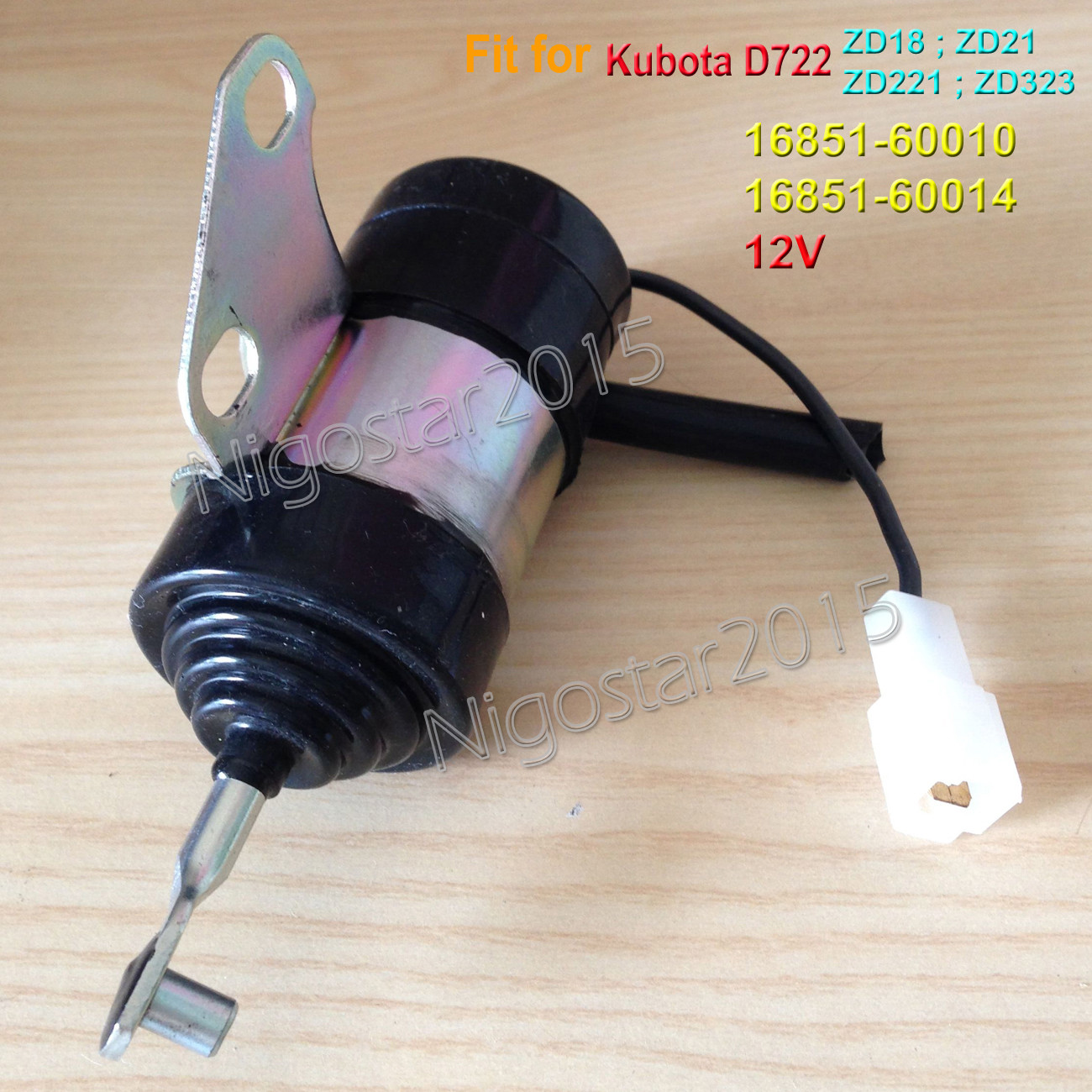 Fuel Shut Off Stop Solenoid For Kubota D722 Engine Mower ZD18 ZD21
