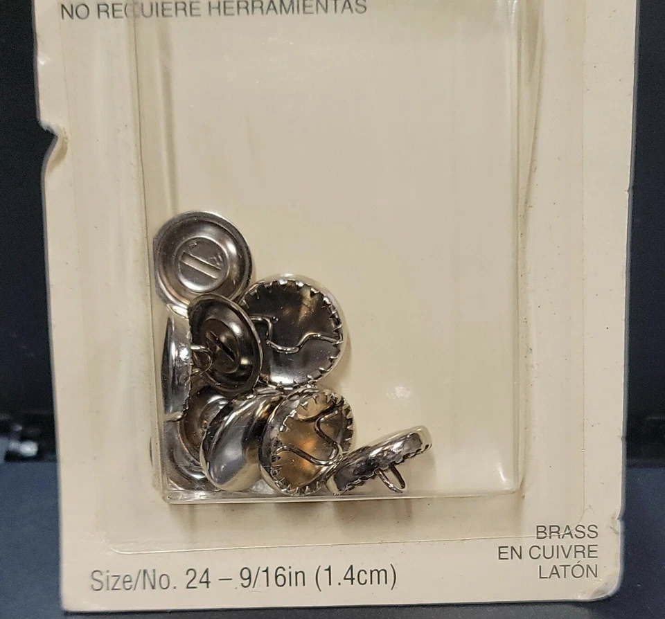 Vintage Dritz Half Ball Cover Buttons Size/No  24-9/16" Brass # 213-24 5 Pieces - Image 3 of 4