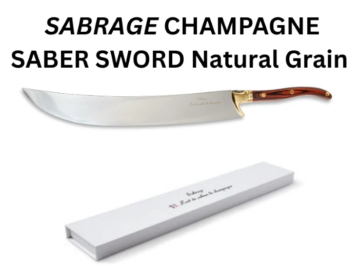 Espada Sable Champagne Acero Inoxidable Grabada 16", Laguiole Francés con Caja Foto 3 de 4