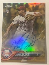 VICTOR ARANO Gold Refractor 38/50 Rookie Autograph! 2018 TOPPS CHROME #RA-VA