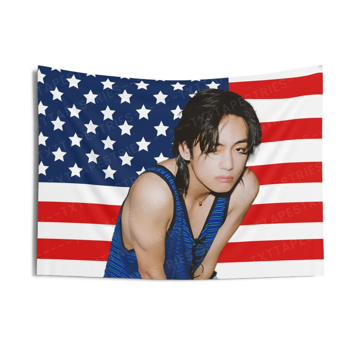 BTS  IMAGE FLAG ［V］ KPOP FLAG] BTS V TAEHYUNG American Flag Wall Tapestry Army