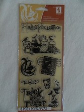 Inkadinkado 8 pc Repositional Clear Stamps- HAPPY HALLOWEEN