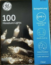 GE 100 Mini String Clear Lights WHITE Wire Patio Wedding Christmas Party Deck