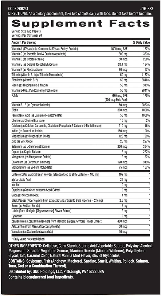 Multivitaminas GNC Mega Men Energy & Metabolism, 180 ct. Foto 2 de 3