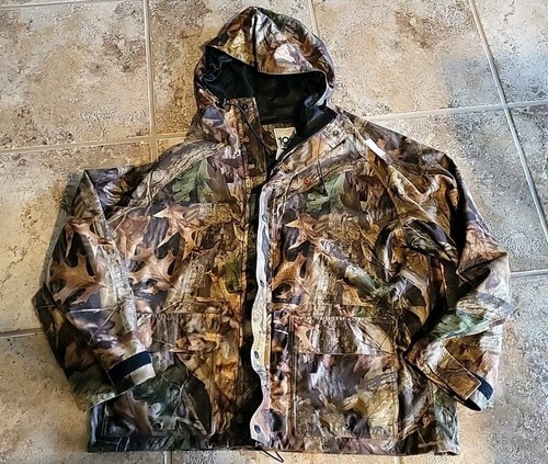10x Advantage Timber camo Camoflauge jacket Polyester Hooded Hunting Zip Snap XL