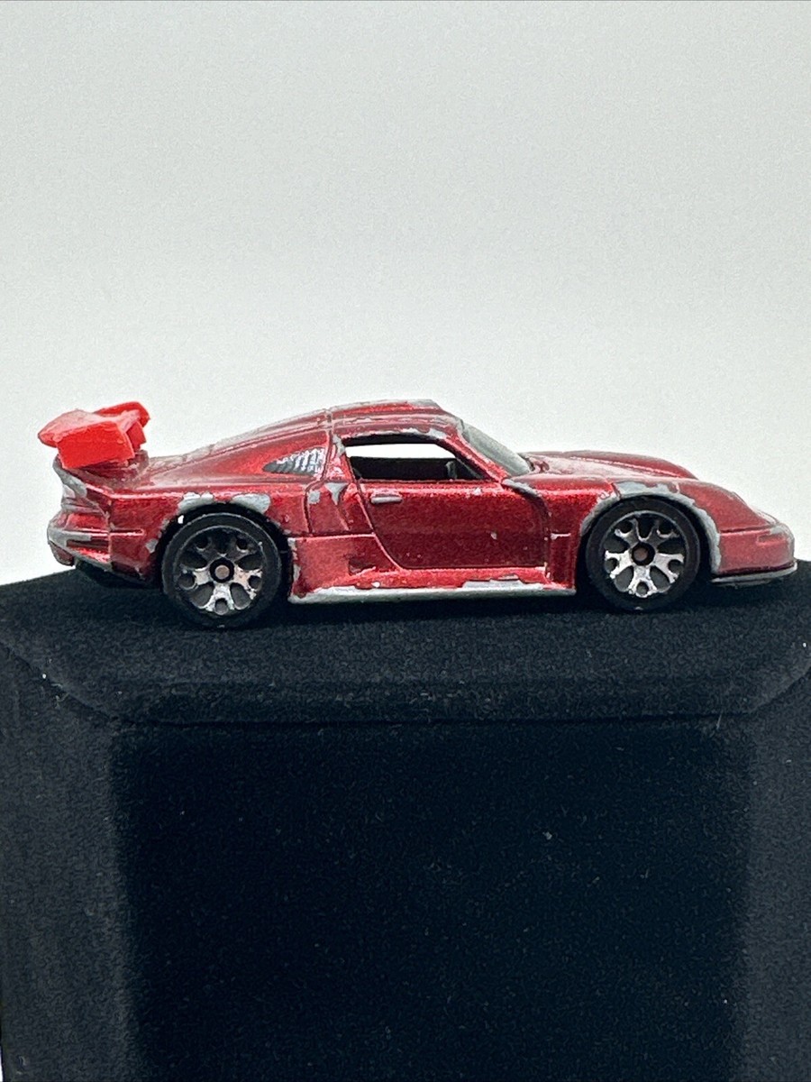 Matchbox Porshe 911 GT1 Red Mtflk w/Chrome Teardrop Spoke Wheels