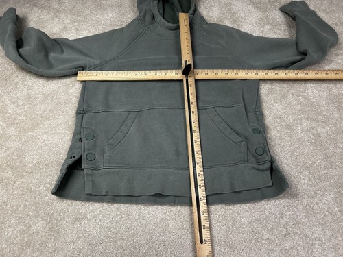 Athleta Hoodie Girls 14 Green Hooded Sweatshirt Pullover Snap Button Hood - Picture 3 of 16