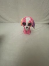 TY BEANIE BOOS PRECIOUS THE  PINK PUPPY DOG STUFFED ANIMAL 6 INCH W/TAG