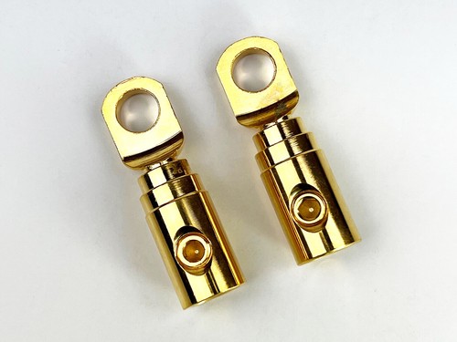 2pcs. 2 Gauge & 3/8” Hole Solid Brass w/Gold Plated Battery Terminal Connector - Picture 4 of 4