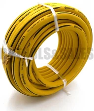50ft x 3/8" ID Continental Yellow Rubber Hose Air Tool Compressor 1/4" NPT USA