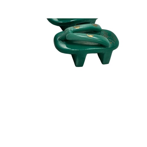 Vintage Green Flip Flop Slippers Style Salt & Peppers Shaker Set Made in Japan - Picture 5 of 10