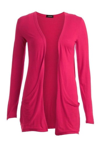 Womens Girls Long Sleeve Boyfriend Cardigan Top Ladies Open Pocket Plus Sizes - Picture 9 of 20