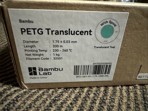 Filament laboratoryjny Bambu | półprzezroczysty PETG | fabrycznie zapieczętowane pudełko - Zdjęcie 2 z 3