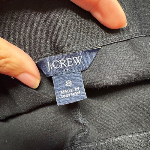 J.Crew Gigi Pants 8 Ponte Flat Front Side Zip Stretch Black Rear Seam - Picture 5 of 7