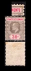 Straits Settlements 1904-10 KE7 30c, break in top r/h corner inner frame flaw.