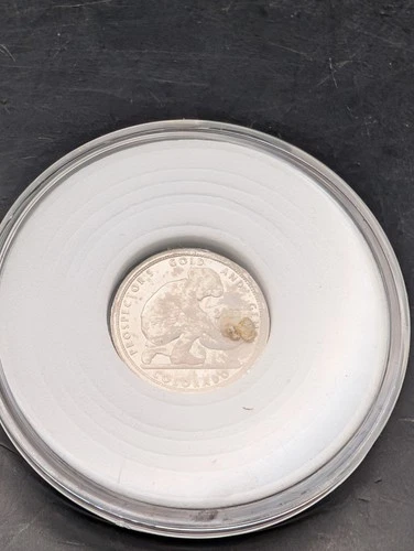 🔥 RARE .05 OZ TROY PROSPECTOR ROUND .999 FINE SILVER W/ BIG 22K GOLD NUGGET 🔥