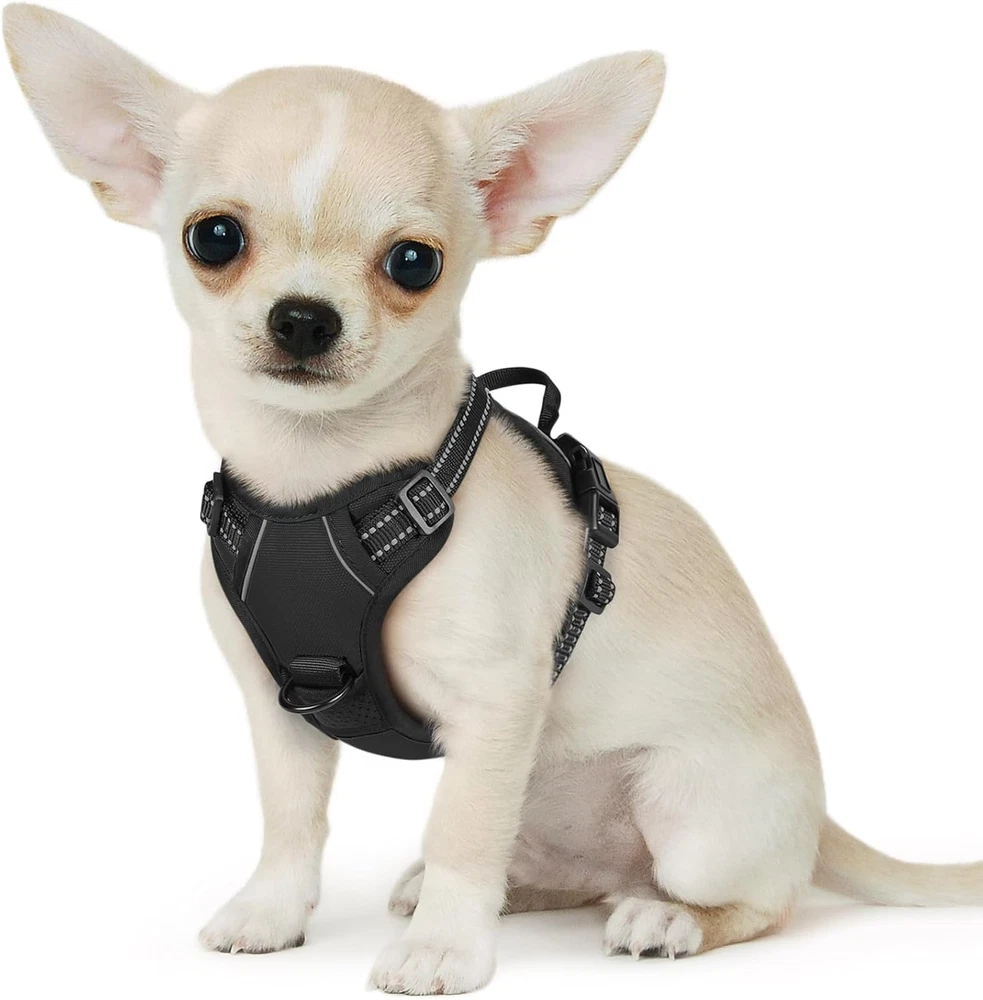 Dog Harness for Large Dogs, No Pull Service Vest with Reflective Strips and Cont