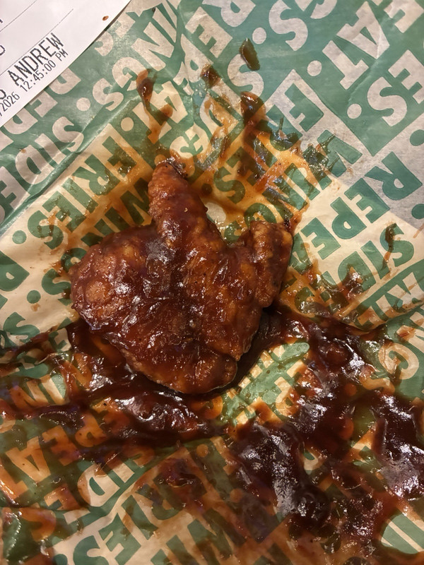 Super rare 1 of 1 Patrick star Wingstop wing bbq flavor