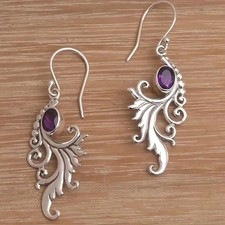 Boho Asymmetric Purple Zircon Phoenix Dangle ...