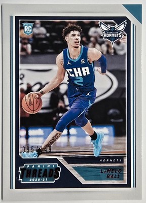 2020-21 Panini Chronicles Lamelo Ball Rookie Threads Blue /99 RC #84 Hornets  