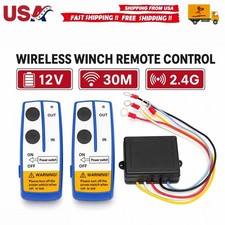 Wireless Winch Remote Control Kit 12v Receiver 150ft Twin Switch Handset Easy Us