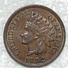 AU-UNC 1892 Indian Head Cent, Razor-Sharp & Fully Lustrous.
