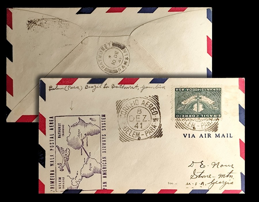 Cover 1941 Belem - PA Brazil To Georgia - U.S.A by Air Mail - Aviation