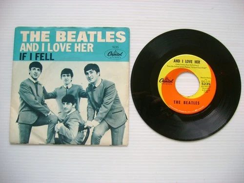 THE BEATLES - IF I FELL / AND I LOVE HER Capitol 5235 45 & Picture Cover