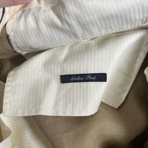 J.Crew Ludlow 3 Piece Suit Mens 46R Jacket 38W Pants Tan Irish Linen Vest XL - Picture 4 of 18