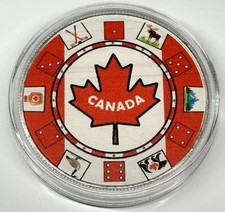 Canada Poker Chip 1 oz .999 silver Colorized Art Round 113.16 per troy oz