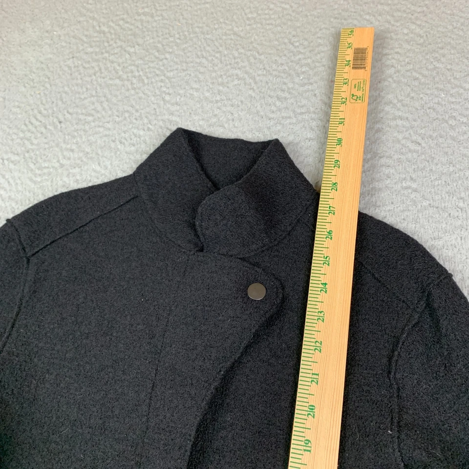 Camisa Chaqueta Nau Lana Hervida Para Mujer XS Negra A Presión Bolsillos Asimétricos Orgánica Foto 4 de 4