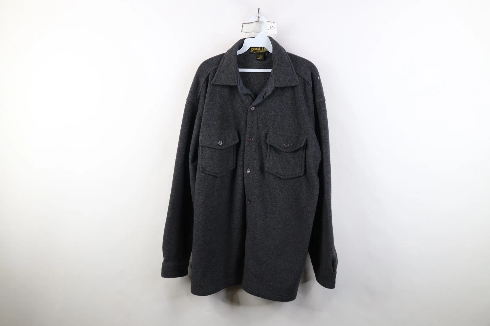 Vintage 90s Y2K Streetwear Mens Large Faded Fleece Button Shirt Jacket Jac Shirt