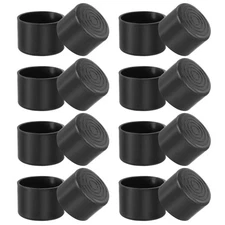 Round Plastic Hole Plugs 1.6 Inch, 16 Pack Tubing Insert End Cap, Black