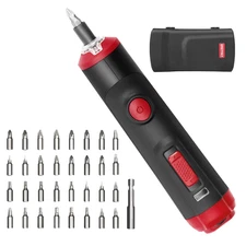 4V Cordless Mini Electric Screwdriver, 1500Mah USB Rechargable Battery, 32 Piece