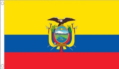 3' x 2' ECUADOR FLAGGE WM Ecuadorianisches Wappen Adler Schild