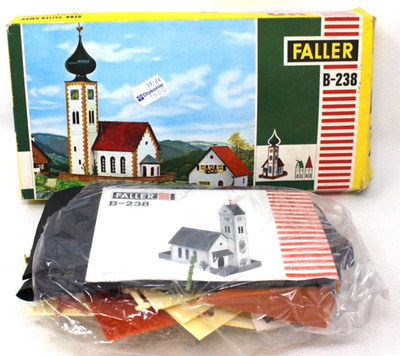 Faller H0 B-238 Gebäude Kirche Dorfkirche - ca. 14,8 x 8,8 x 14,2 cm HO H0 1:87