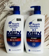 2 Bottles Head & Shoulders 2-in-1 Dandruff Shampoo & Conditioner for Men 31.4 oz
