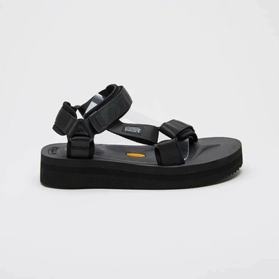 SUICOKE DEPA-V2PO OG-022V22PO Black Vibram Platform Slides Sandals Slippers
