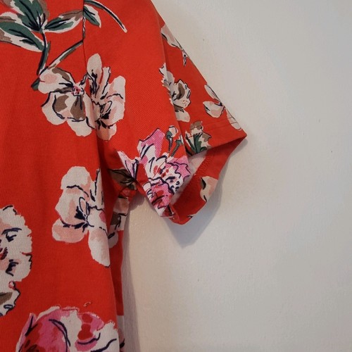 Joules Red Floral Liberty Print Dress UK 12 – 100% Cotton, Casual T-Shirt Style - 第 8/12 張圖片