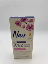 NEW Nair Hair Remover Wax Ready-Strips, 40 Wax Strips  6 Post Wipes